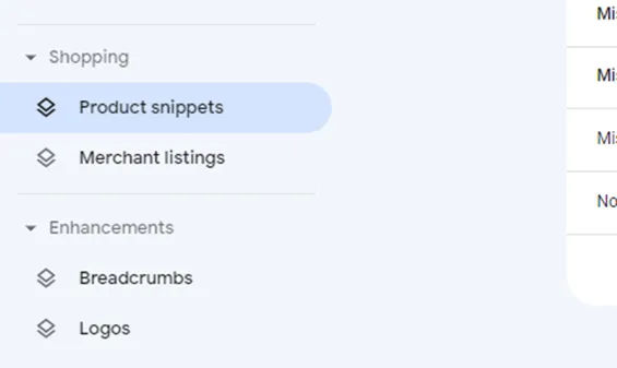 New search console reports for shopping enhancements