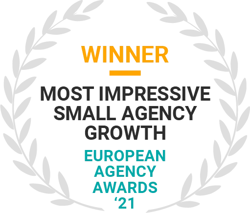 MRS Digital - WINNER at European Agency Awards 2021 - Most Impressive Small Agency Growth