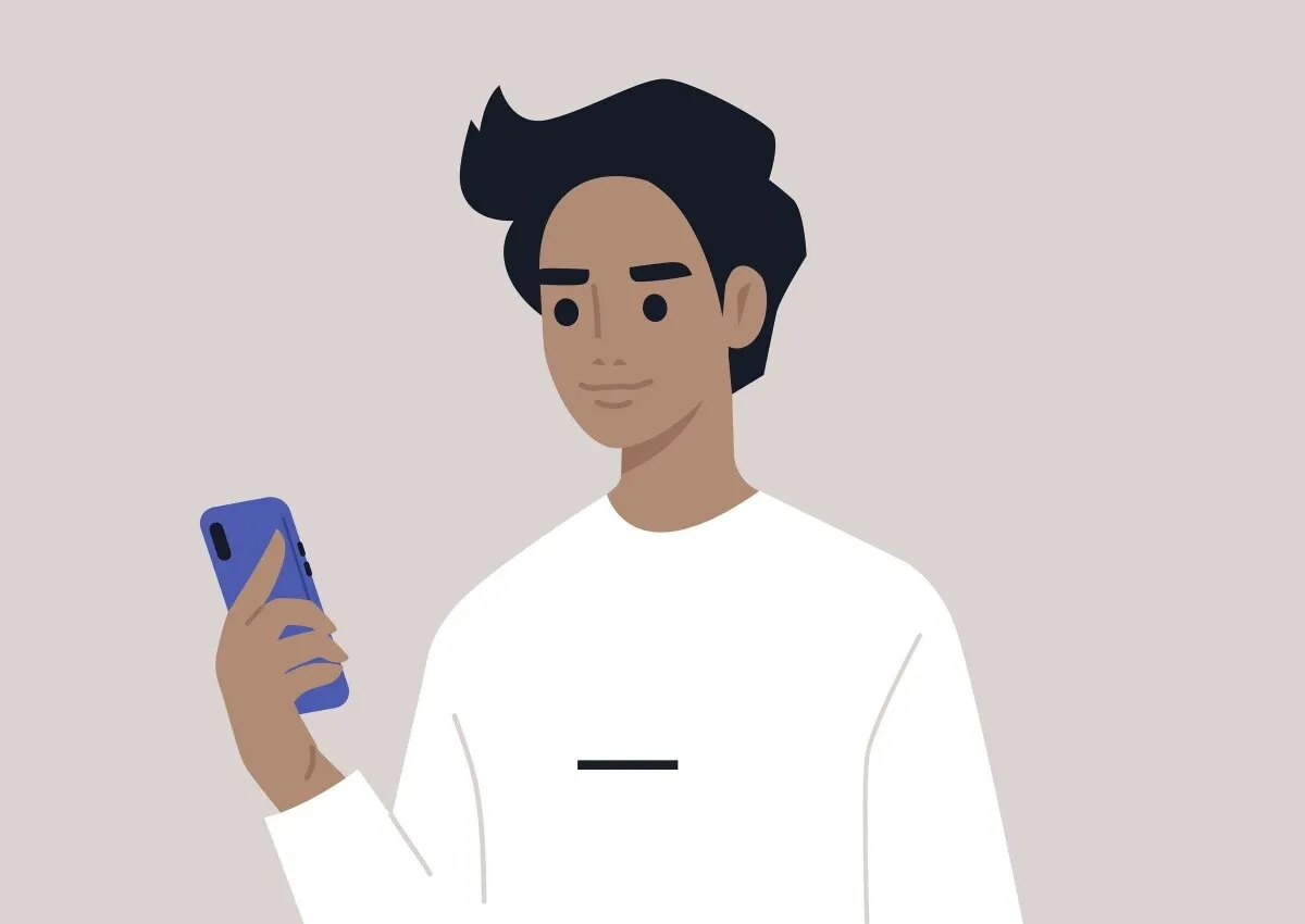 Person with mobile