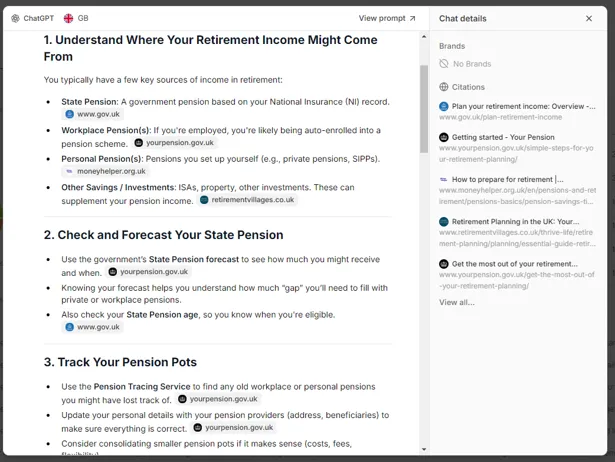 Peec AI response appearance