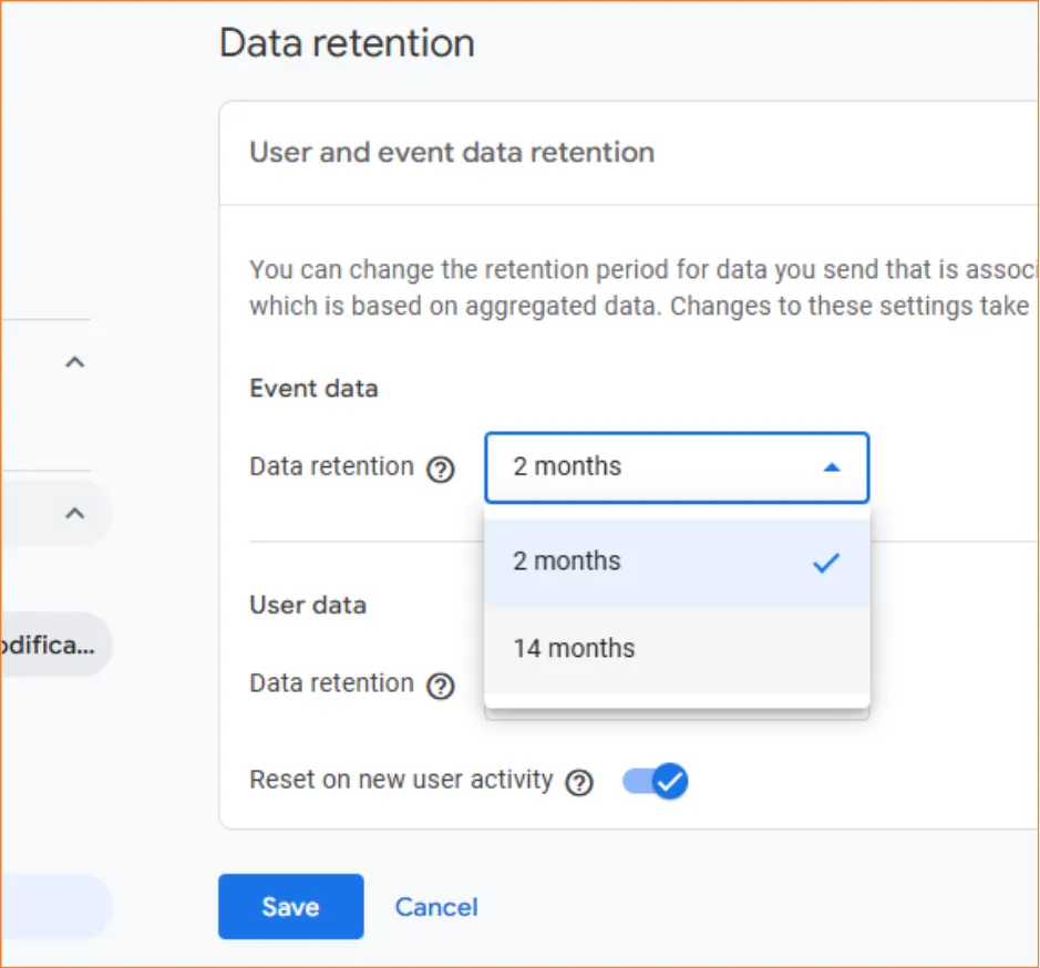 GA4’s Admin – Data collection and modification